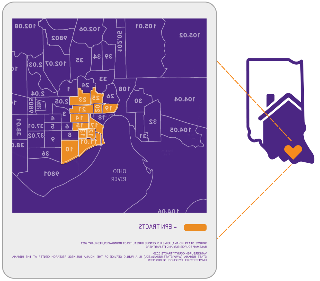 Evansville Promise Neighborhood Map with census tracts